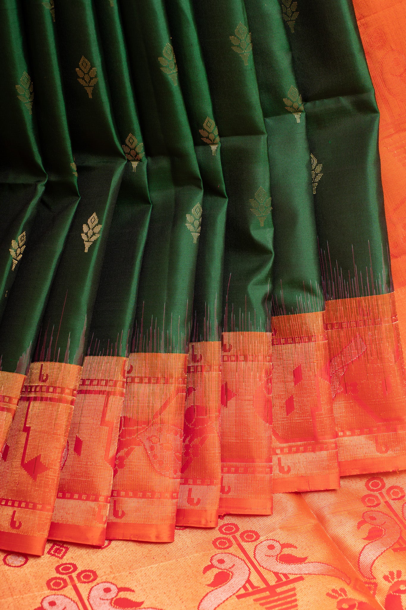 Emerald Green Paithani Silk Saree